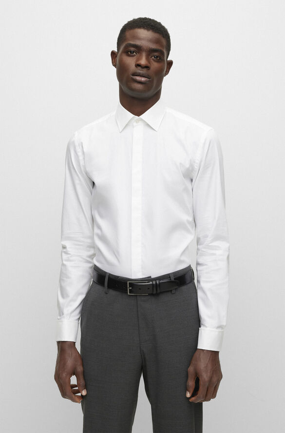 BOSS BOSS Men Business Clothing Shirts Hvid