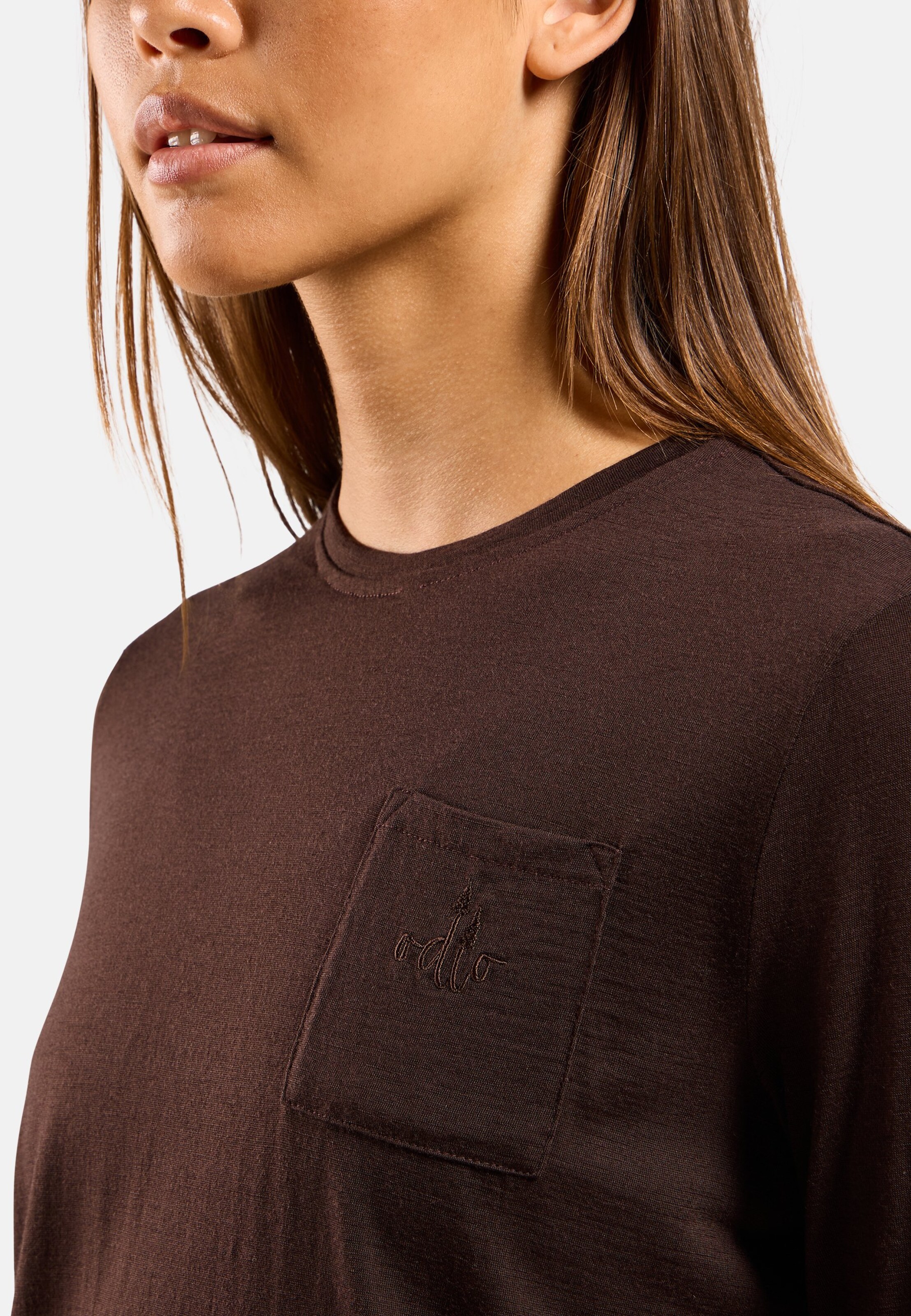 Ascent Merino 200 Langarmshirt mit Brusttasche in fudge