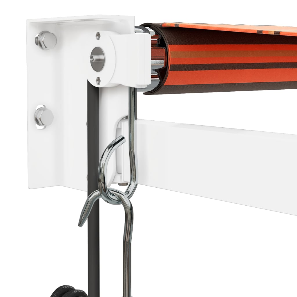 Auvent rétractable automatique orange et marron 3,5x2,5 m