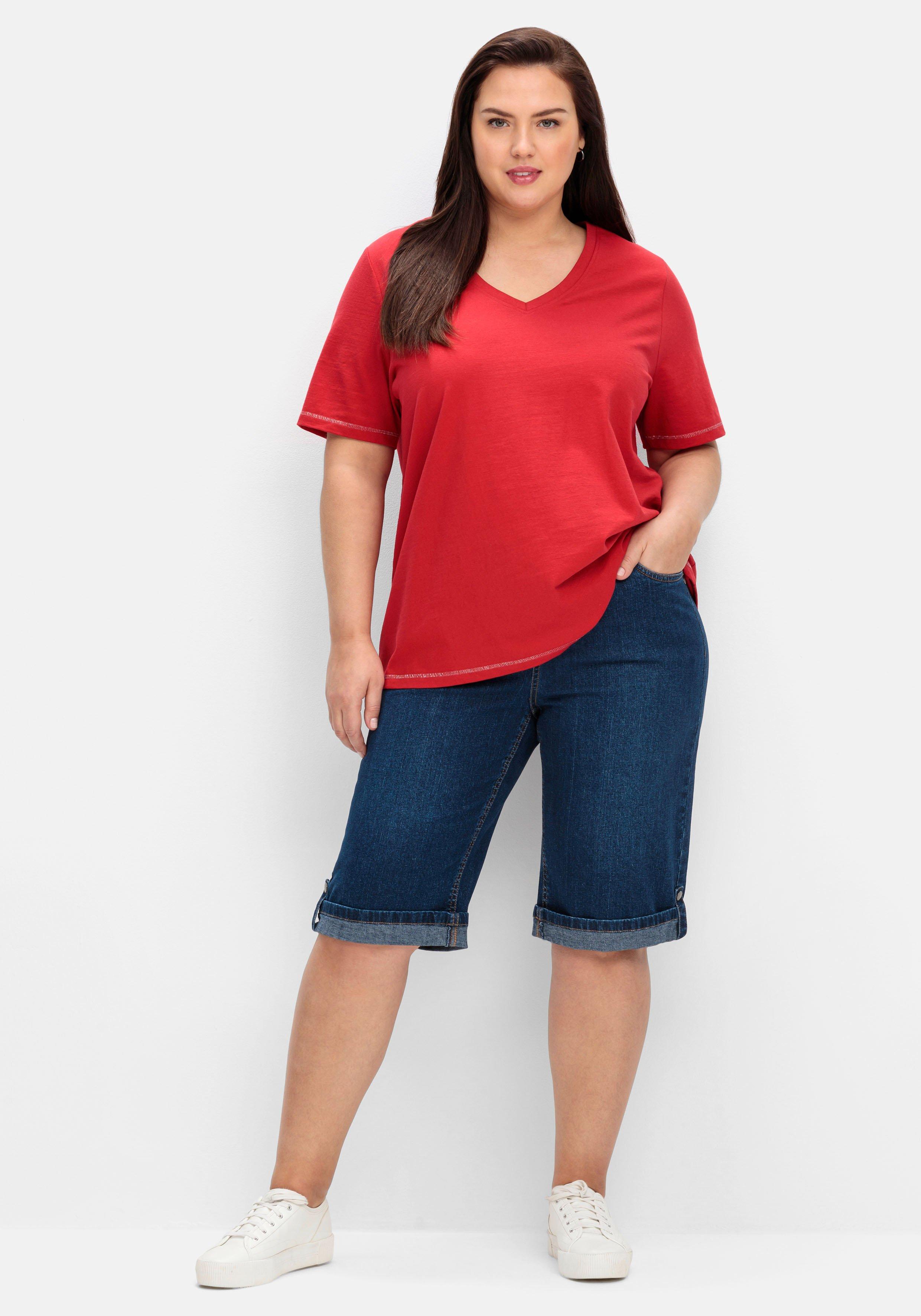 Jeans-Bermudas mit fixiertem Aufschlag