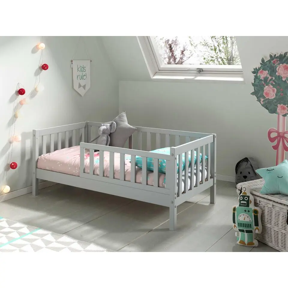 Peuterbed Petronille 70 x 140cm dennenhout - grijs