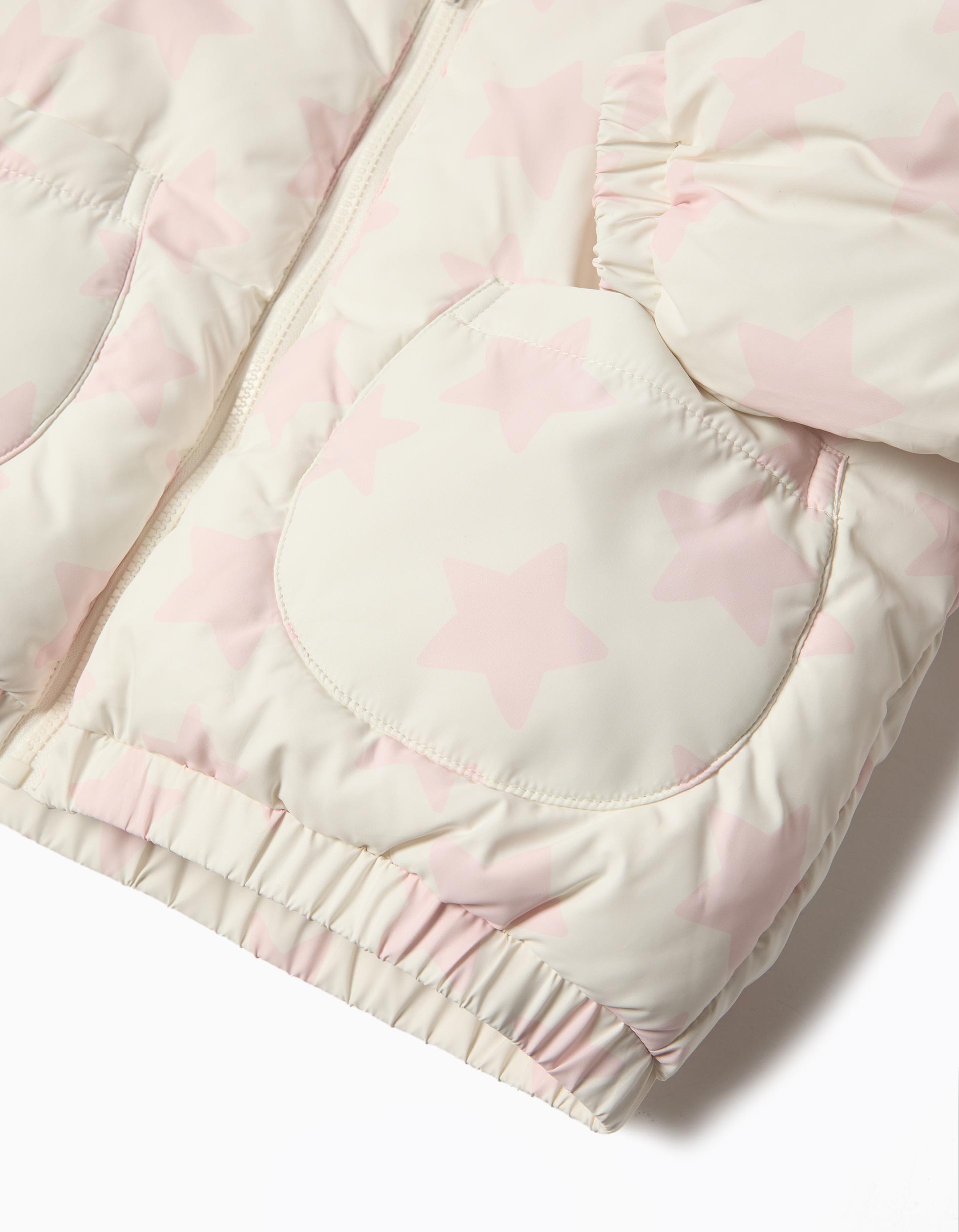 Casaco Acolchoado Capuz, Menina, Branco