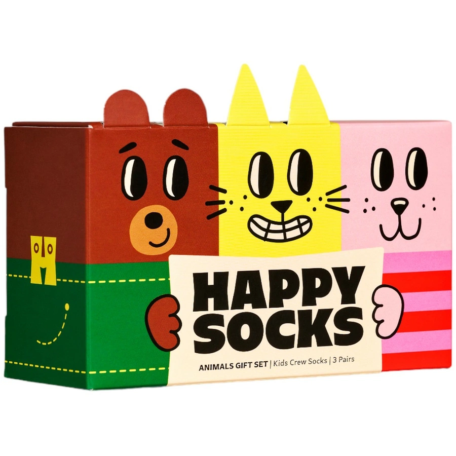 Happy Socks Socken Kids 3-Pack Animal Gift Set multi_coloured