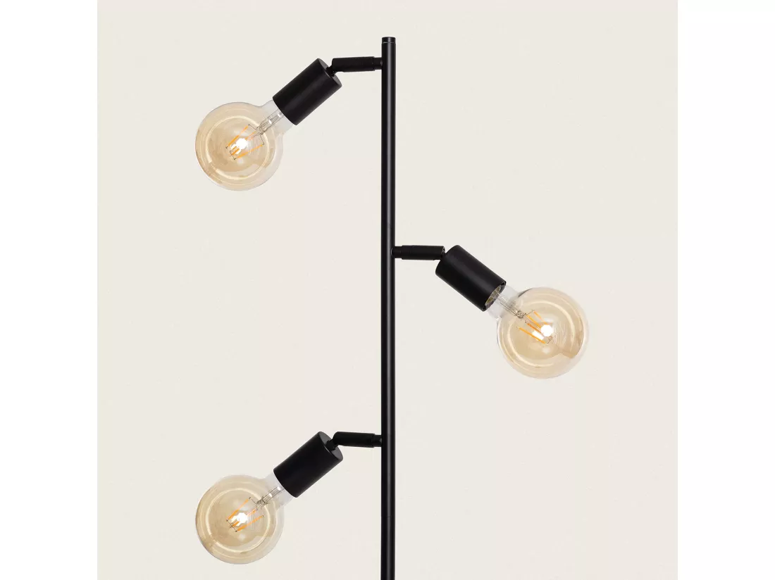 Lampadaire Métal Aratz 3 Spots Noir