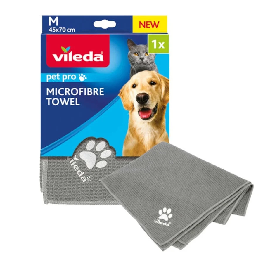 Toalha de microfibra Vileda Pet Pro cinza para cães