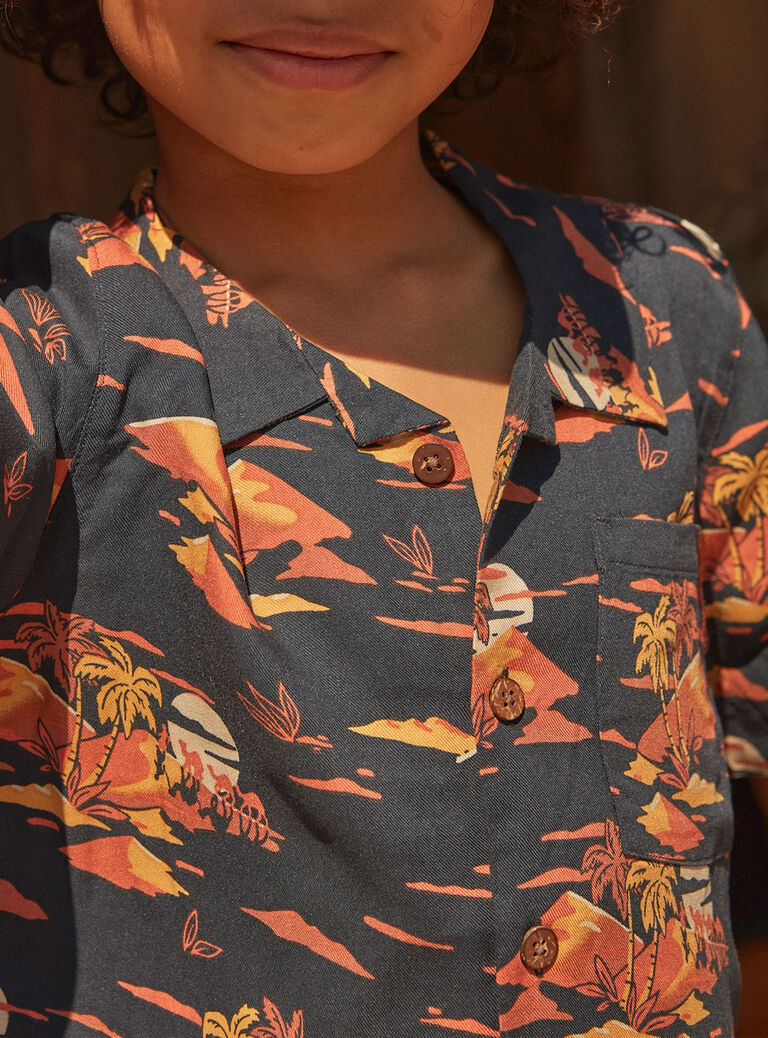Chemise bitume à manches courtes