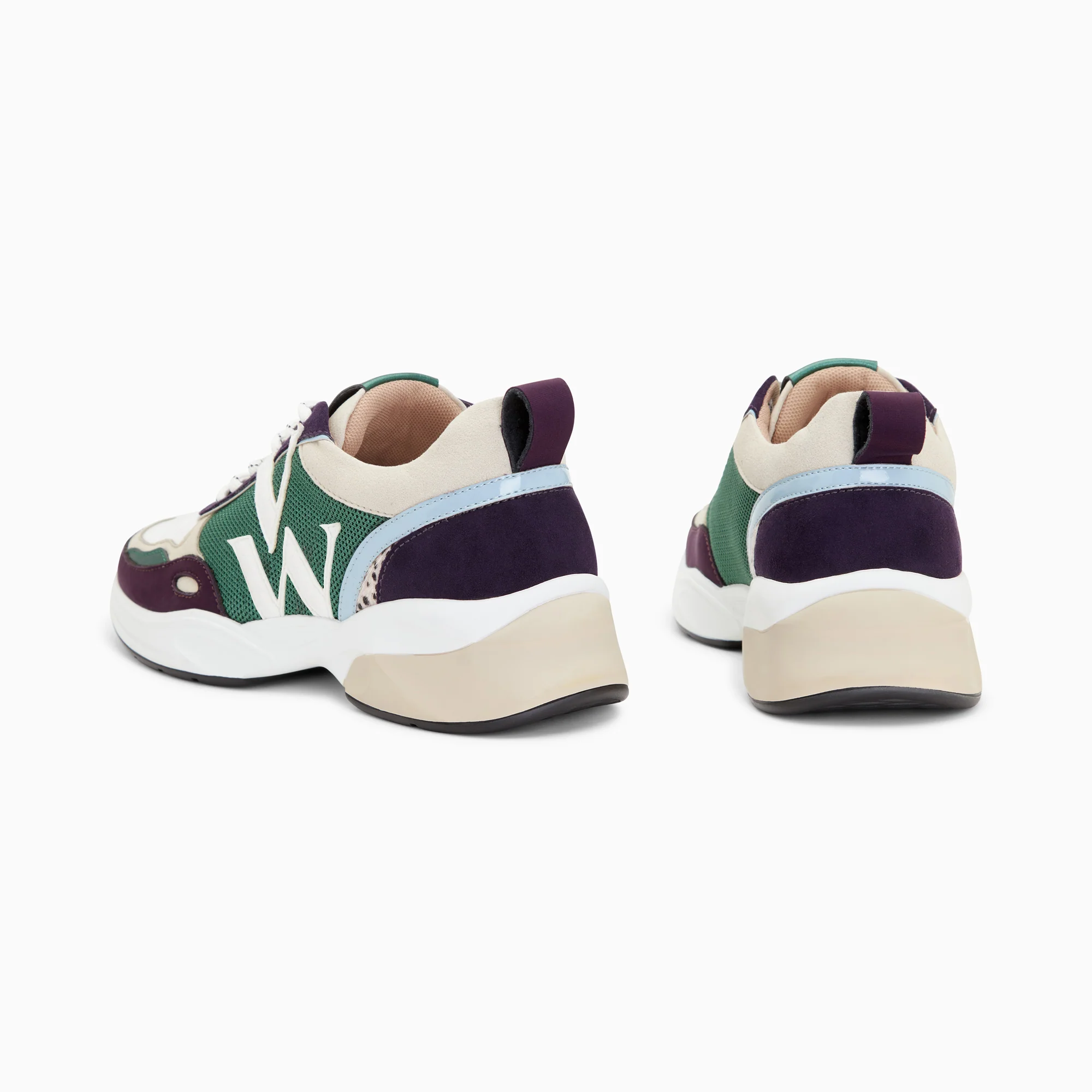 Sneakers-Baskets monogramme Orlanne prune et vert