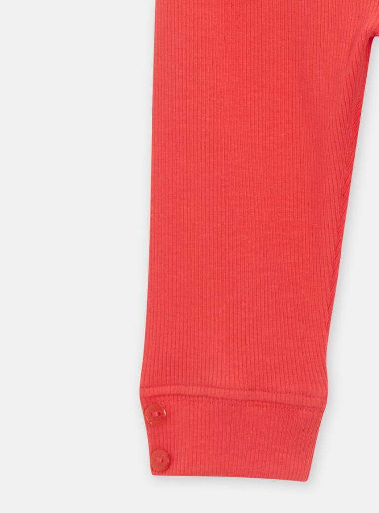 Legging côtelé rouge pour bébé fille