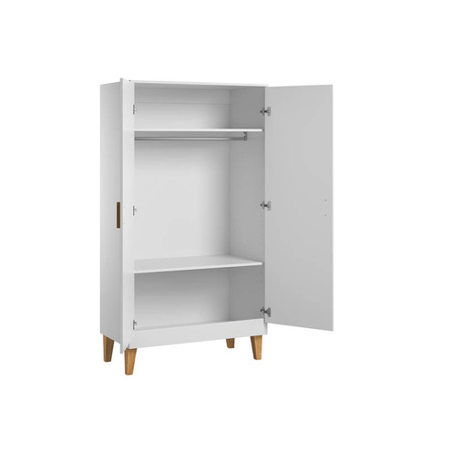 Chambre TRIO lit 60x120 commode armoire LOUNGE Blanc - VOX