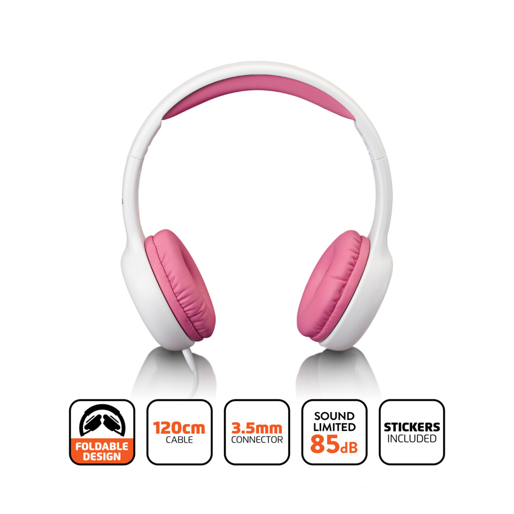 Alecto Hoofdtelefoon Wit / Roze