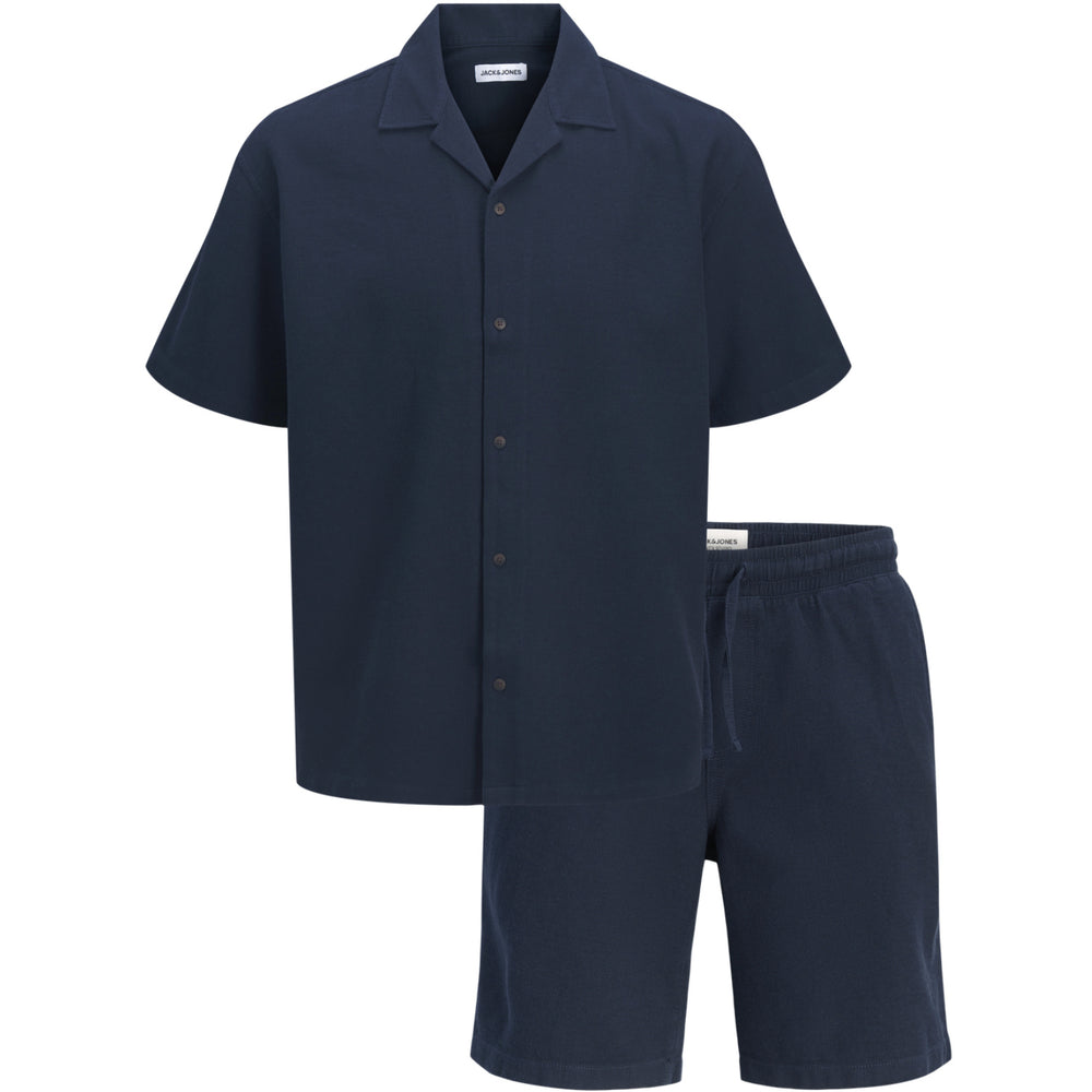 Køb Jack & Jones Junior Navy Blazer Jjglobal Waffle Resort Skjorte Ss Mp Jnr