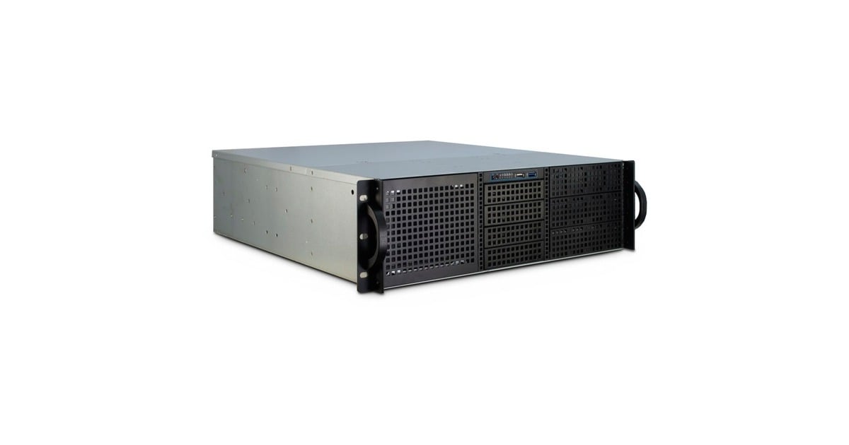 Inter-Tech3U-30248 rack behuizing  (Zwart | 2x USB-A)
