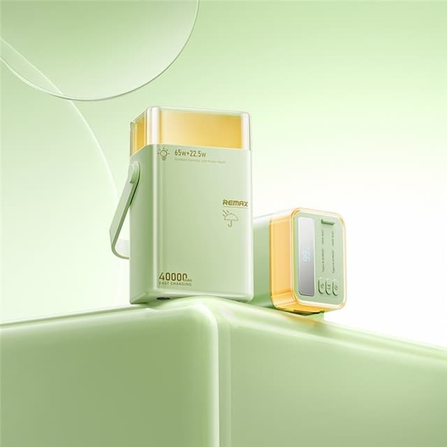 REMAX 65W+22.5W 40000mAh Powerbank Hurtig Opladning Belysning Oplader