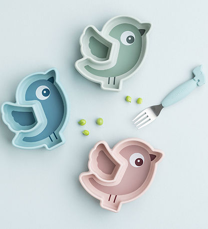 Done by Deer Snacktallerken - Silikone - Stick & Stay - Birdee -