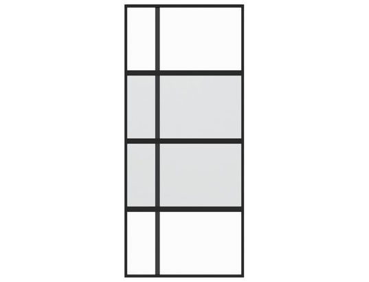 VIDAXL - Porte verre Porte coulissante noir 90x205 cm verre trempé aluminium