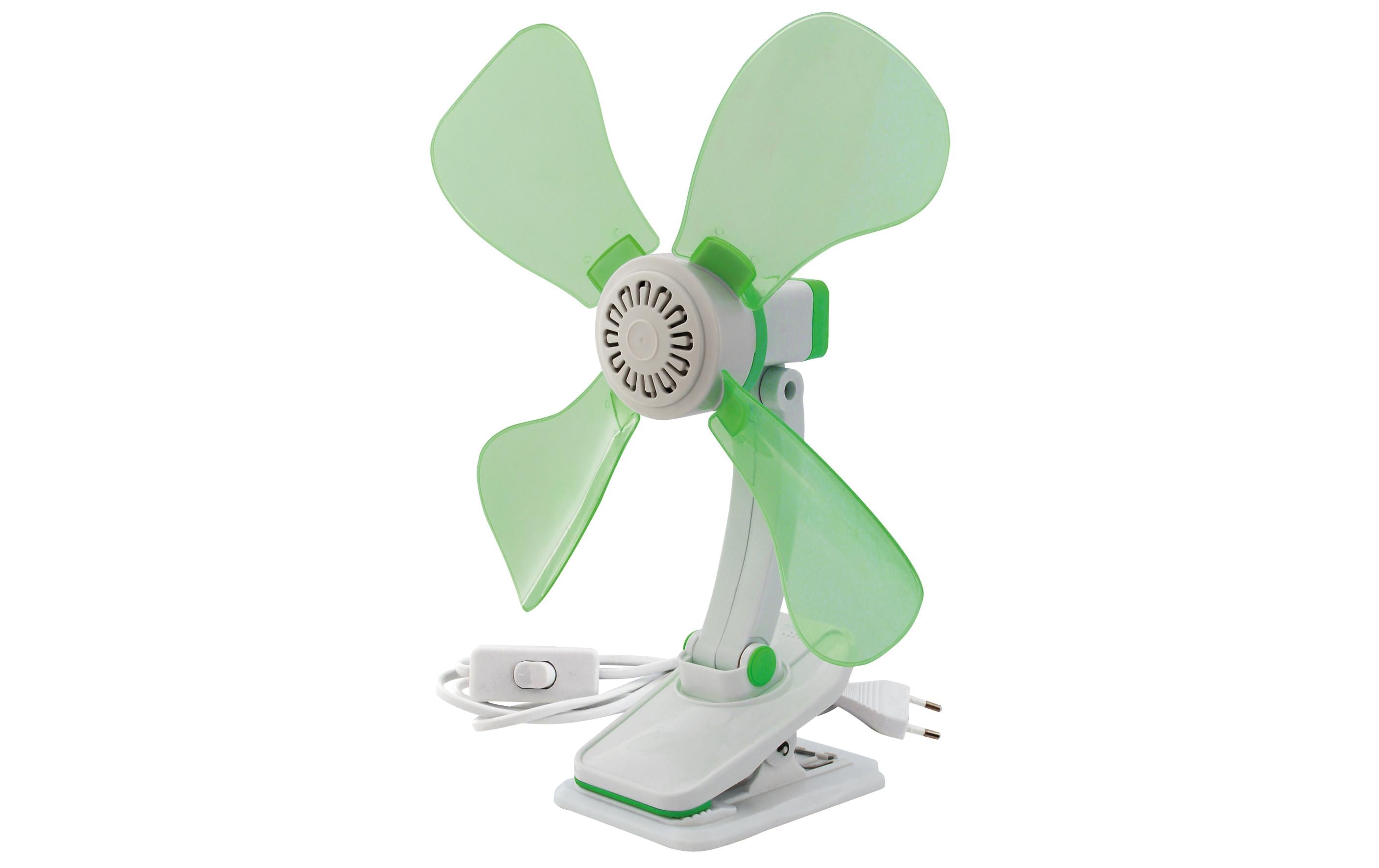 Klammer-Ventilator 230 Volt Grün/WeissFaltbarer Ventilator