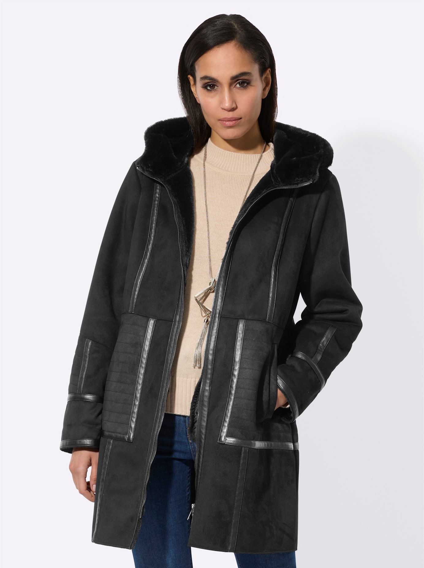 Mainpol Langjacke mit Kapuze