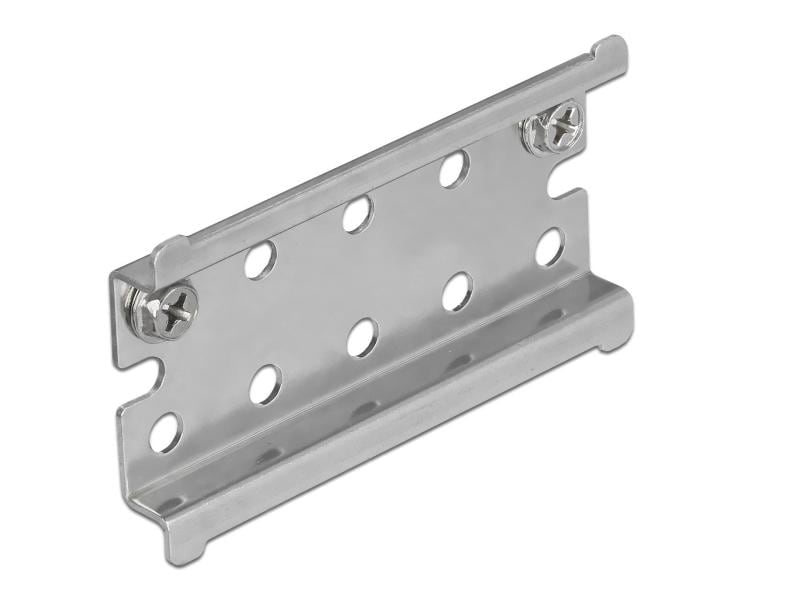 Delock Hutschiene  mit Endanschlag zur Wandmontage Delock Hutschiene Edelstahl mit Endanschlag zur Wandmontage