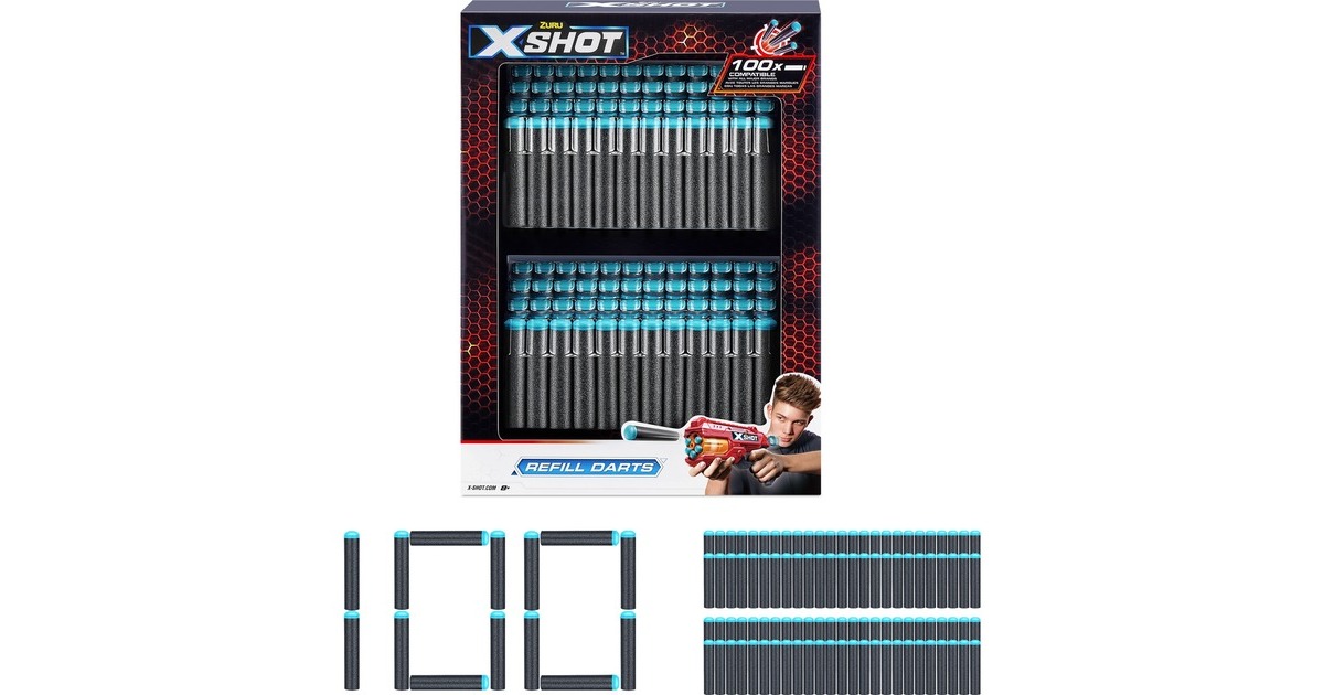 ZURUX-SHOT Refill Darts, 100 Darts Dart blaster  (100 Darts)