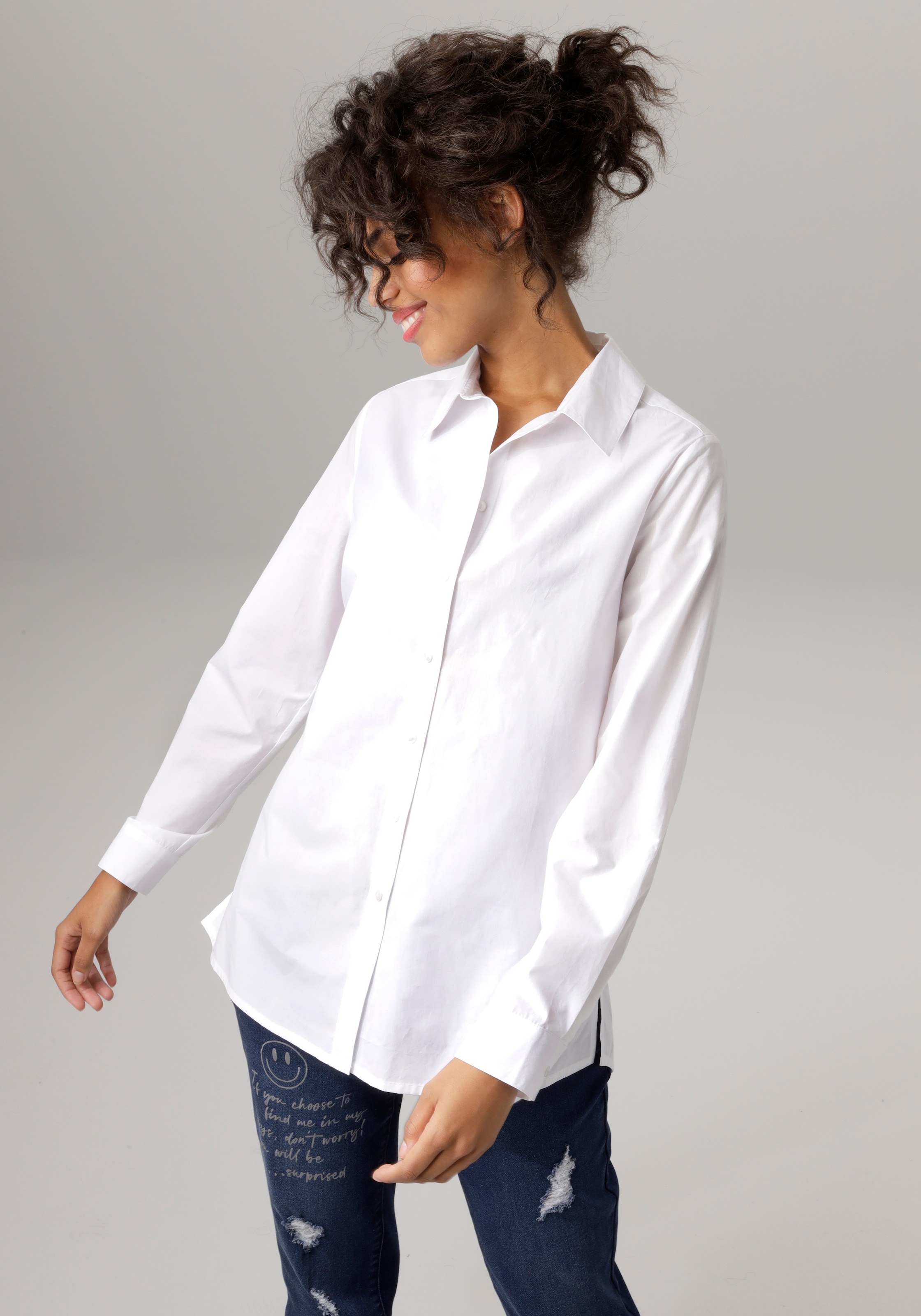Aniston CASUAL Longbluse , mit kurzen Seitenschlitzen