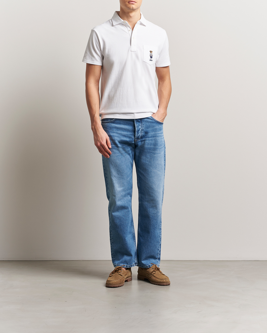 Polo Ralph Lauren Custom Slim Fit Pocket Bear Polo White