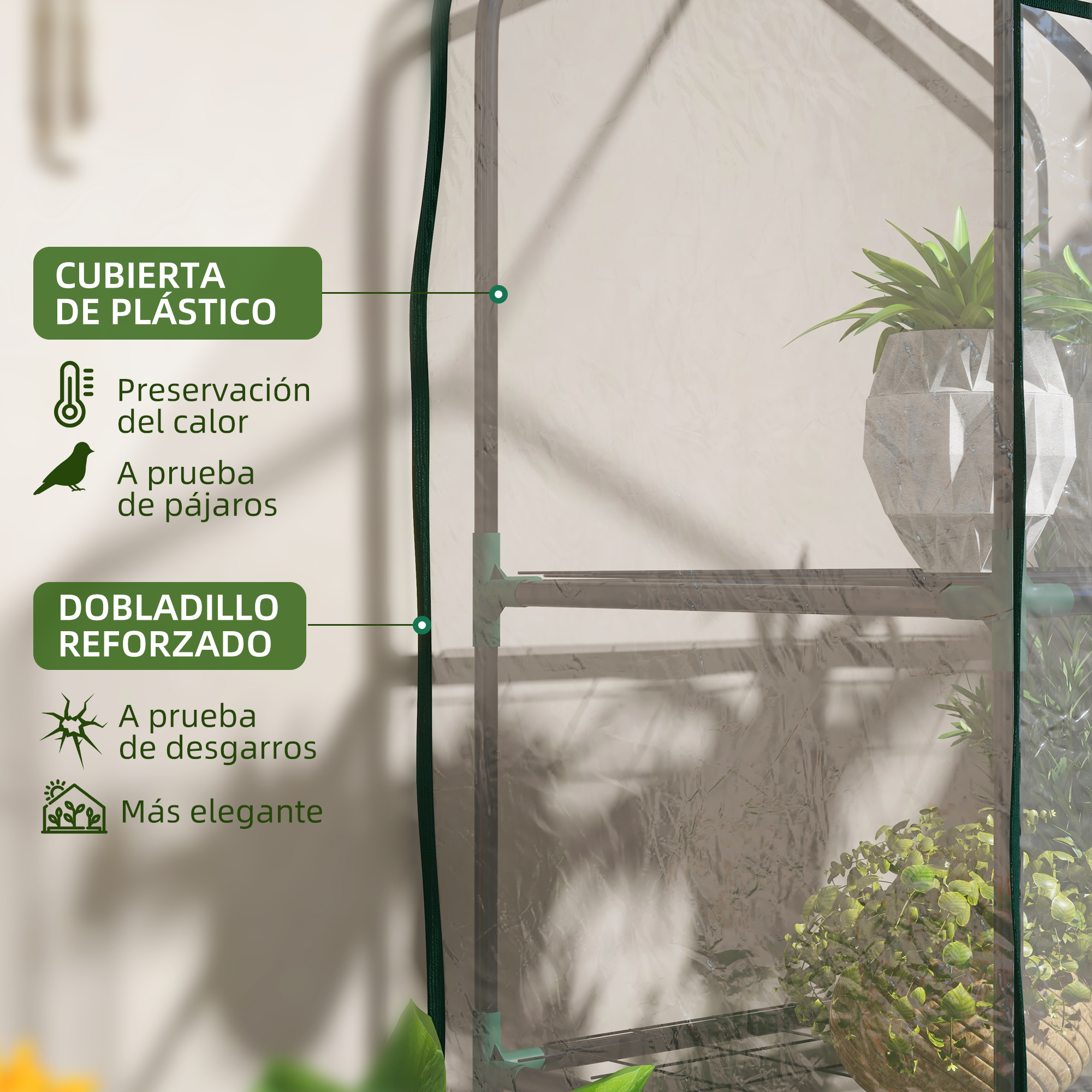 Estufa de jardim transparente Outsunny