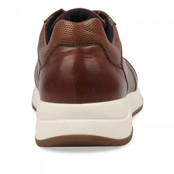 Baskets MARRON DENIM SIDE CUIR