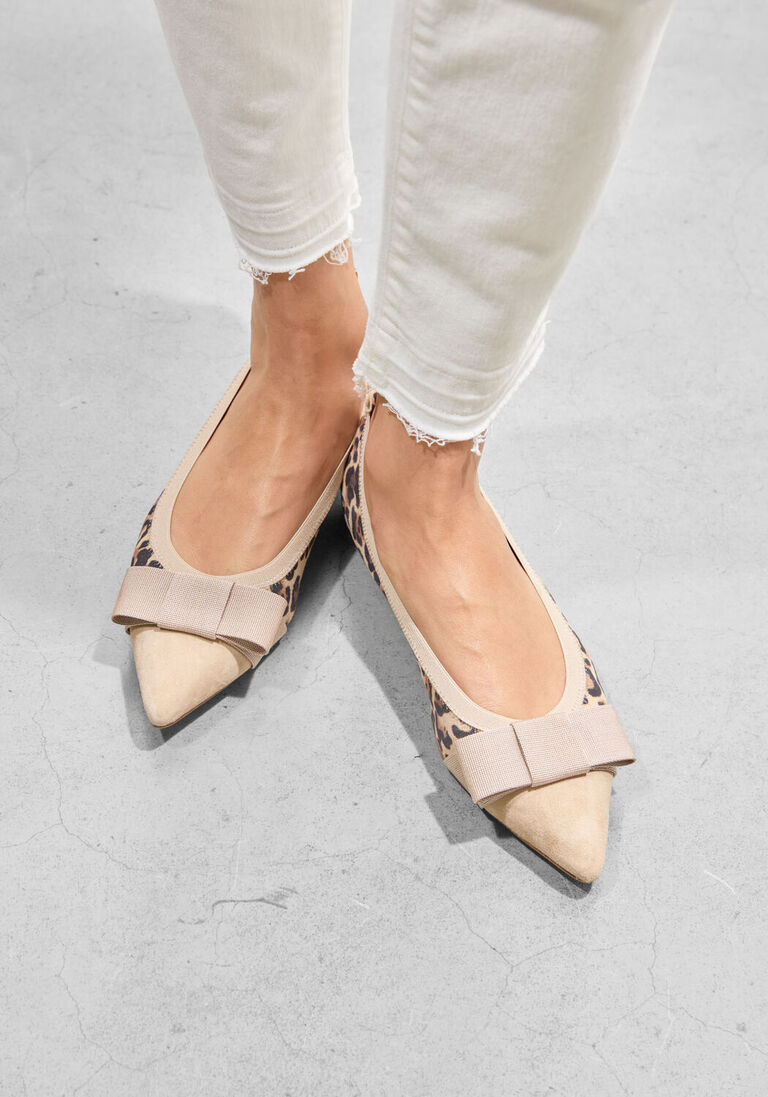 beige stefano lauran ballerina's ivonne