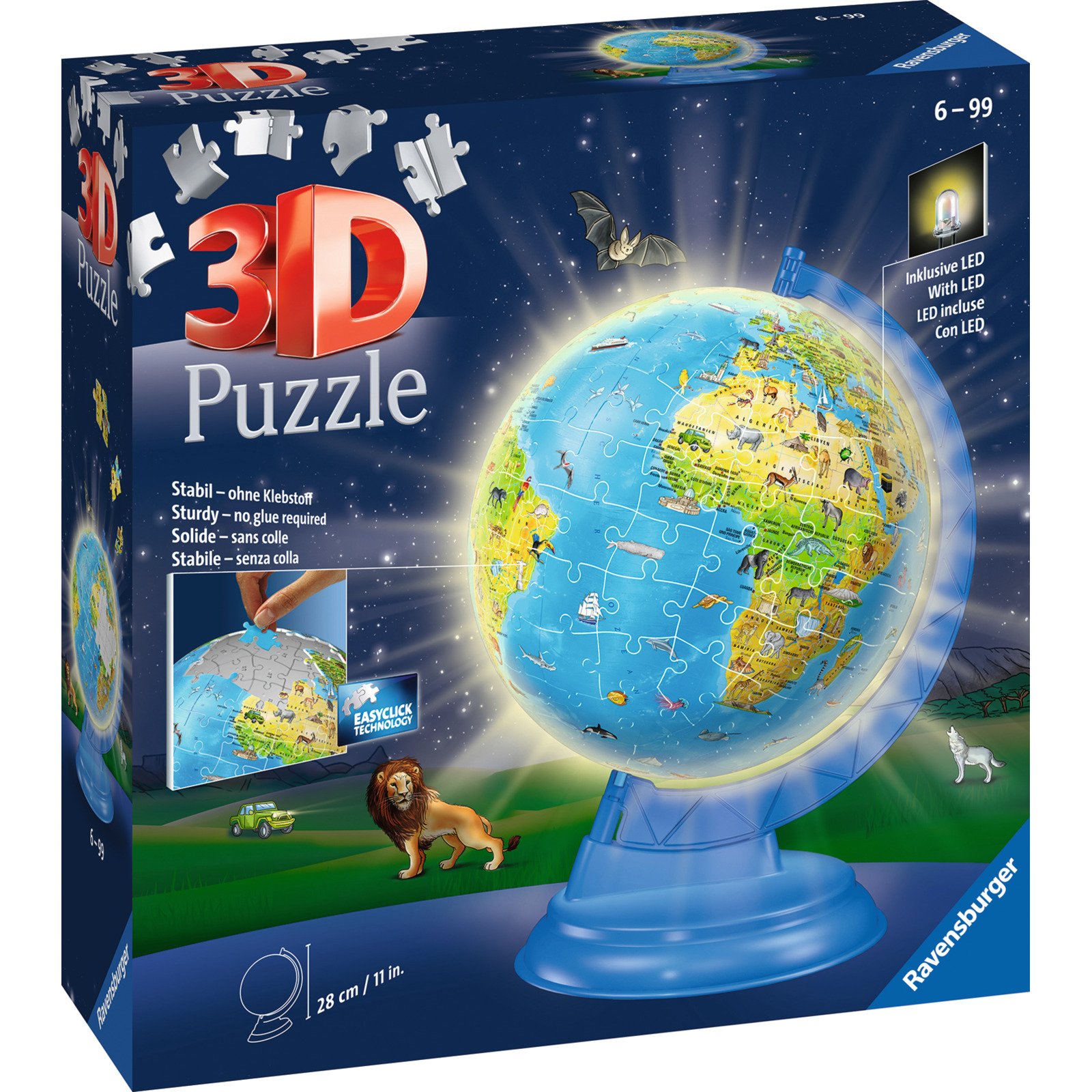 Puzzleball Nachtlicht Kinderglobus 180tl