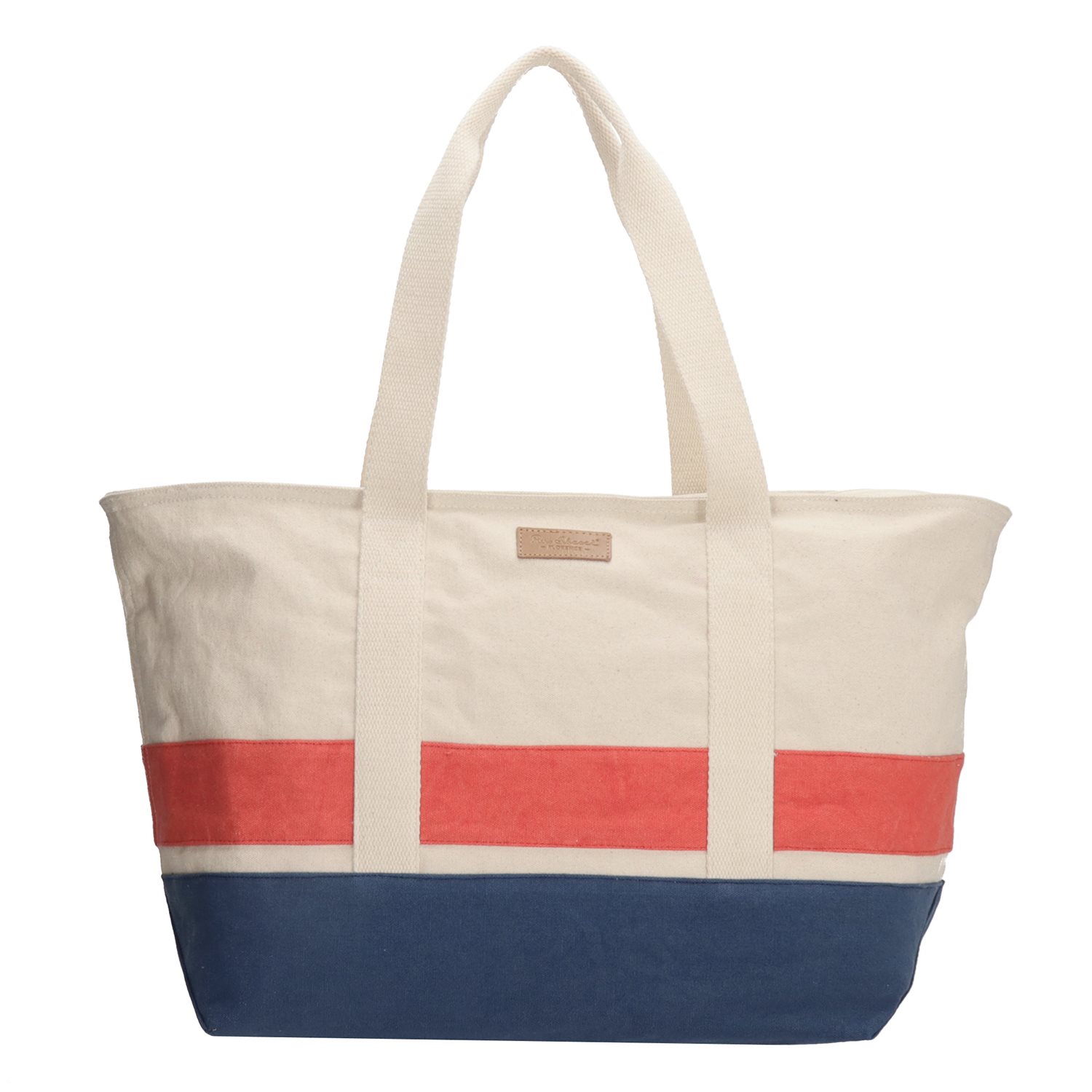 PE Florence Strandtas navy creme koraal