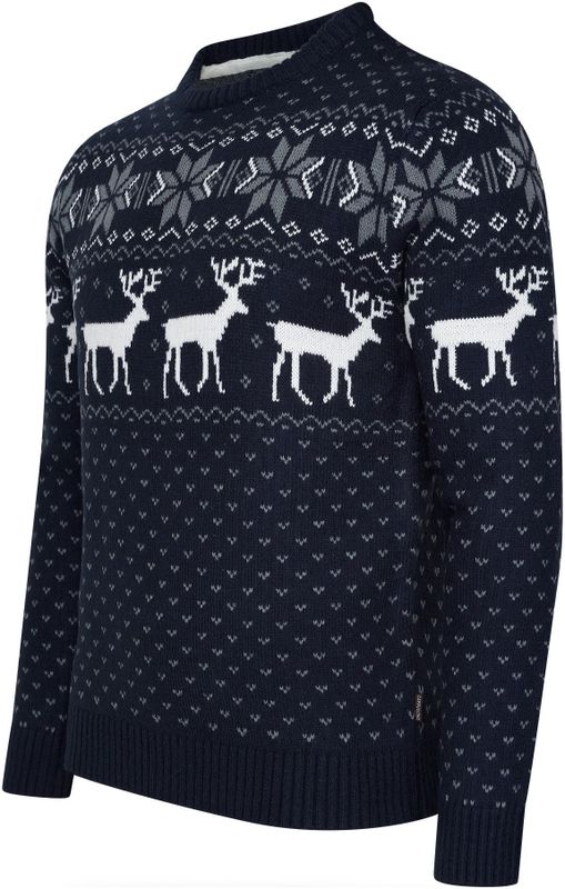 Cappuccino Italia - Noorse Trui - Heren Trui - Navy Blauw - Polyester