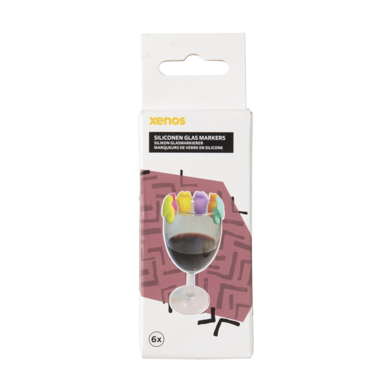 Glas markers lippen - siliconen - set van 6