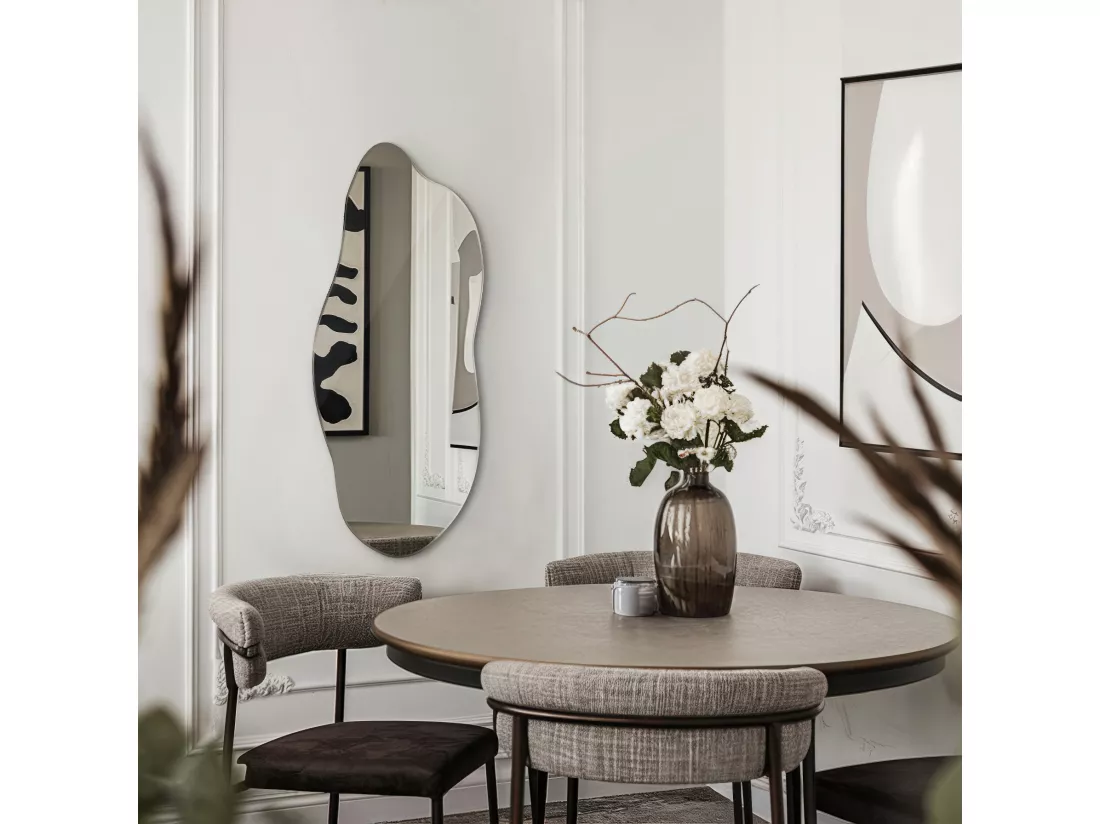 Miroir Murale Forme Irrégulière 40x90 cm – Design Original pour Chambre, Entrée ou Bureau