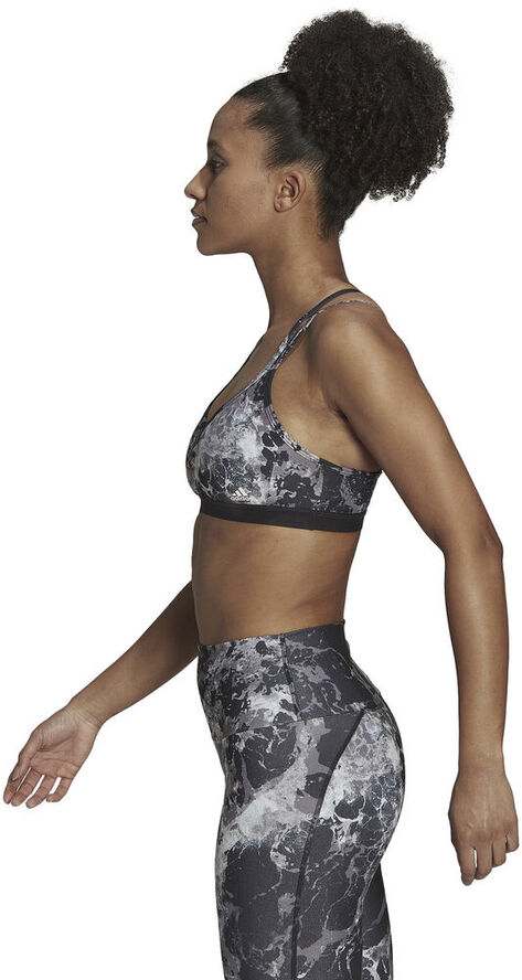 adidas Yoga Essentials Studio Light-Support Allover Print sports bh Sort