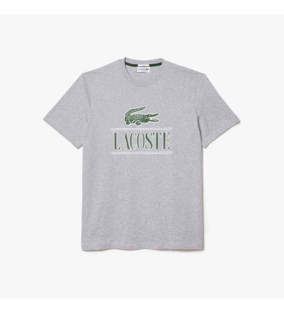 Camiseta Lacoste com logo cinza
