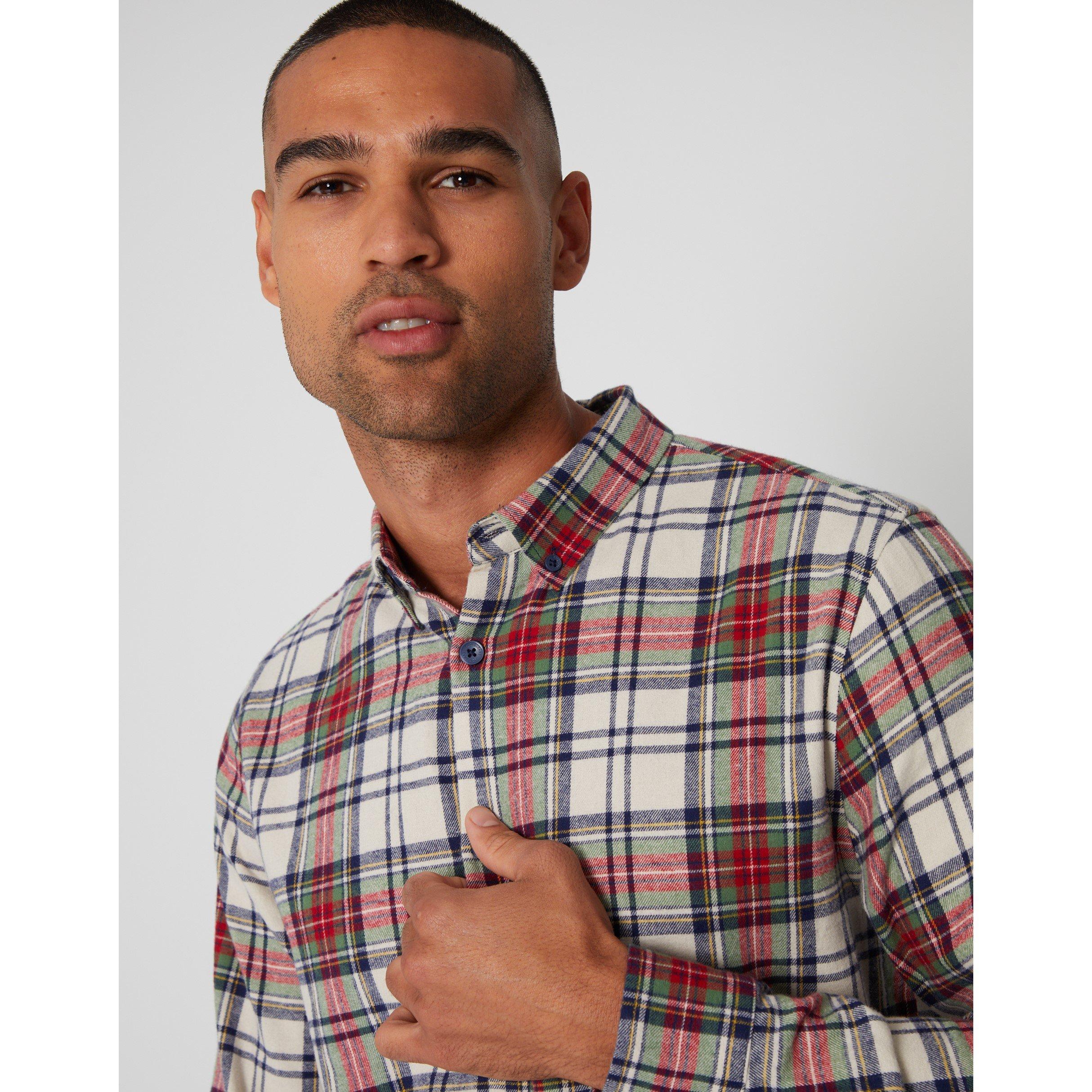 Threadbare TB Checkered Long Sleeve Shirt Mens