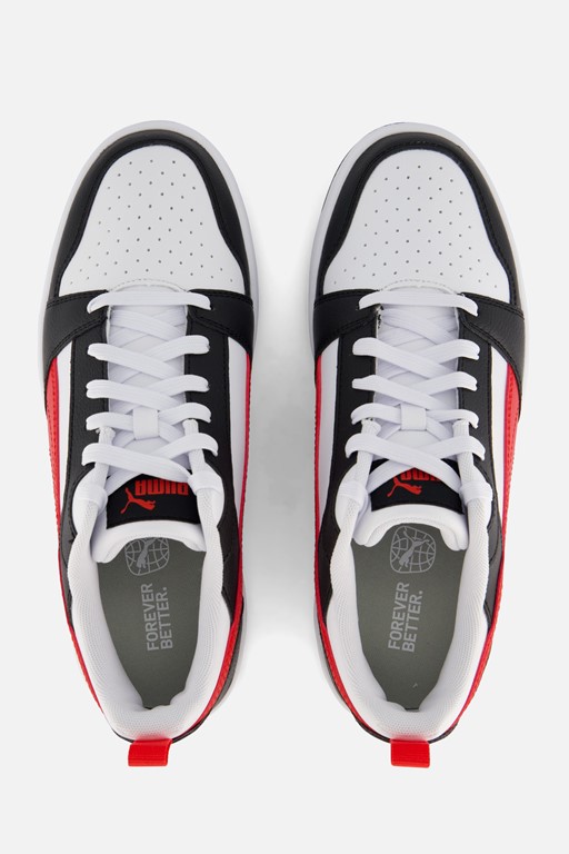 Puma Rebound v6 Low Sneakers wit Imitatieleer