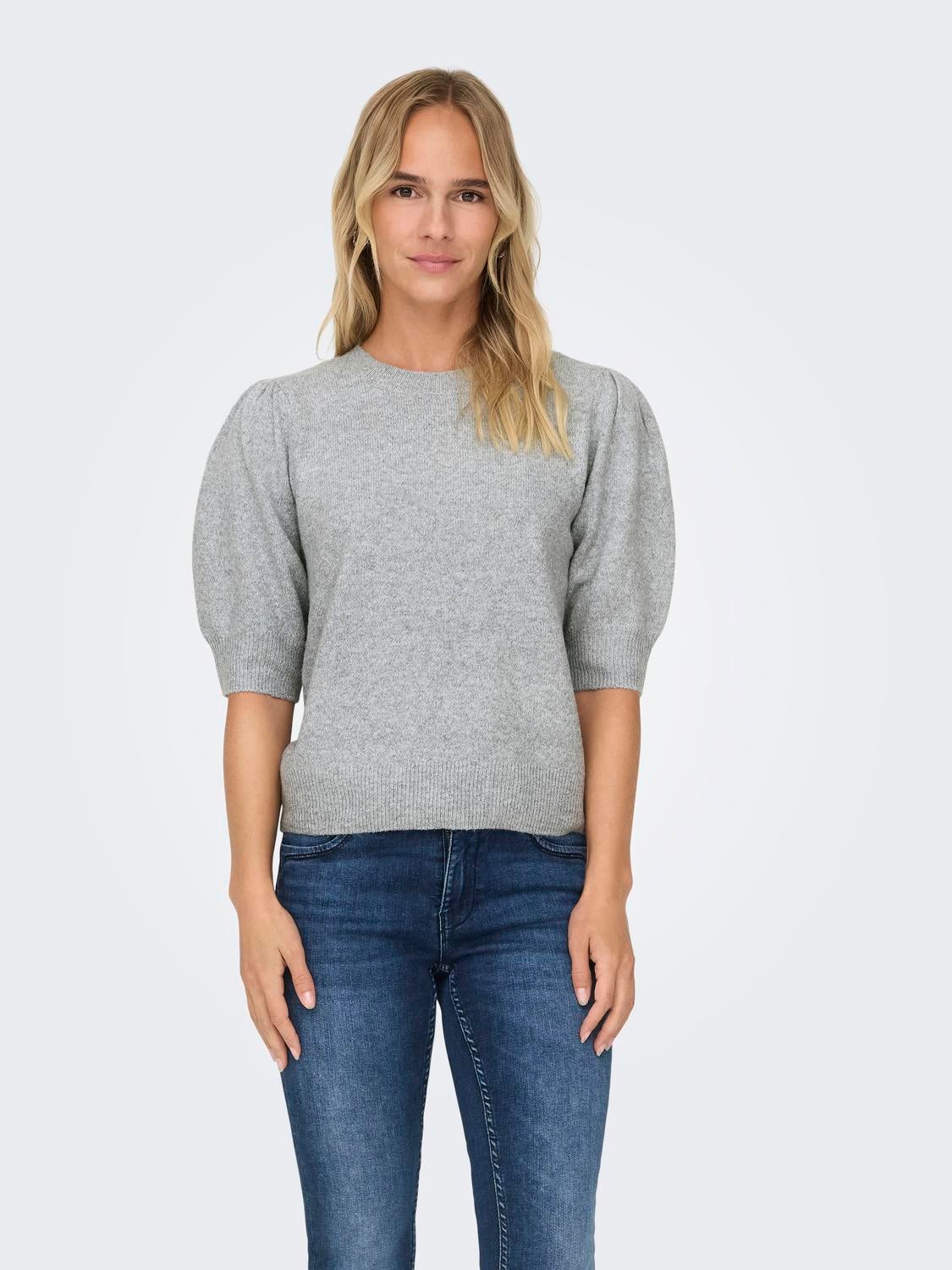 ONLRICA Strickpullover Light Grey Melange