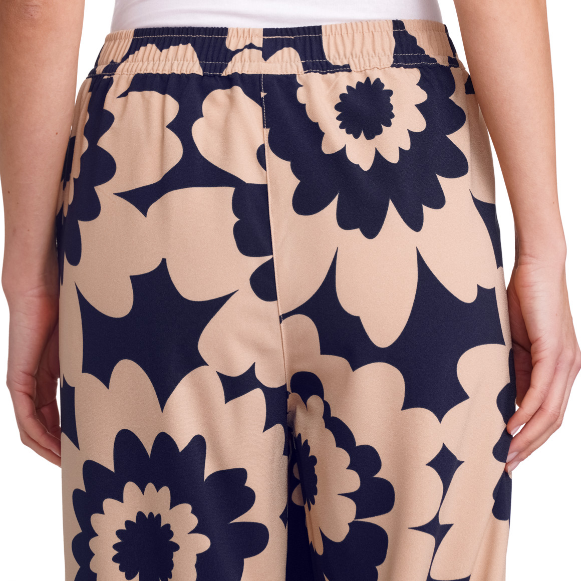 Gina Benotti Damen Hose im Retro-Look beige / dunkelblau