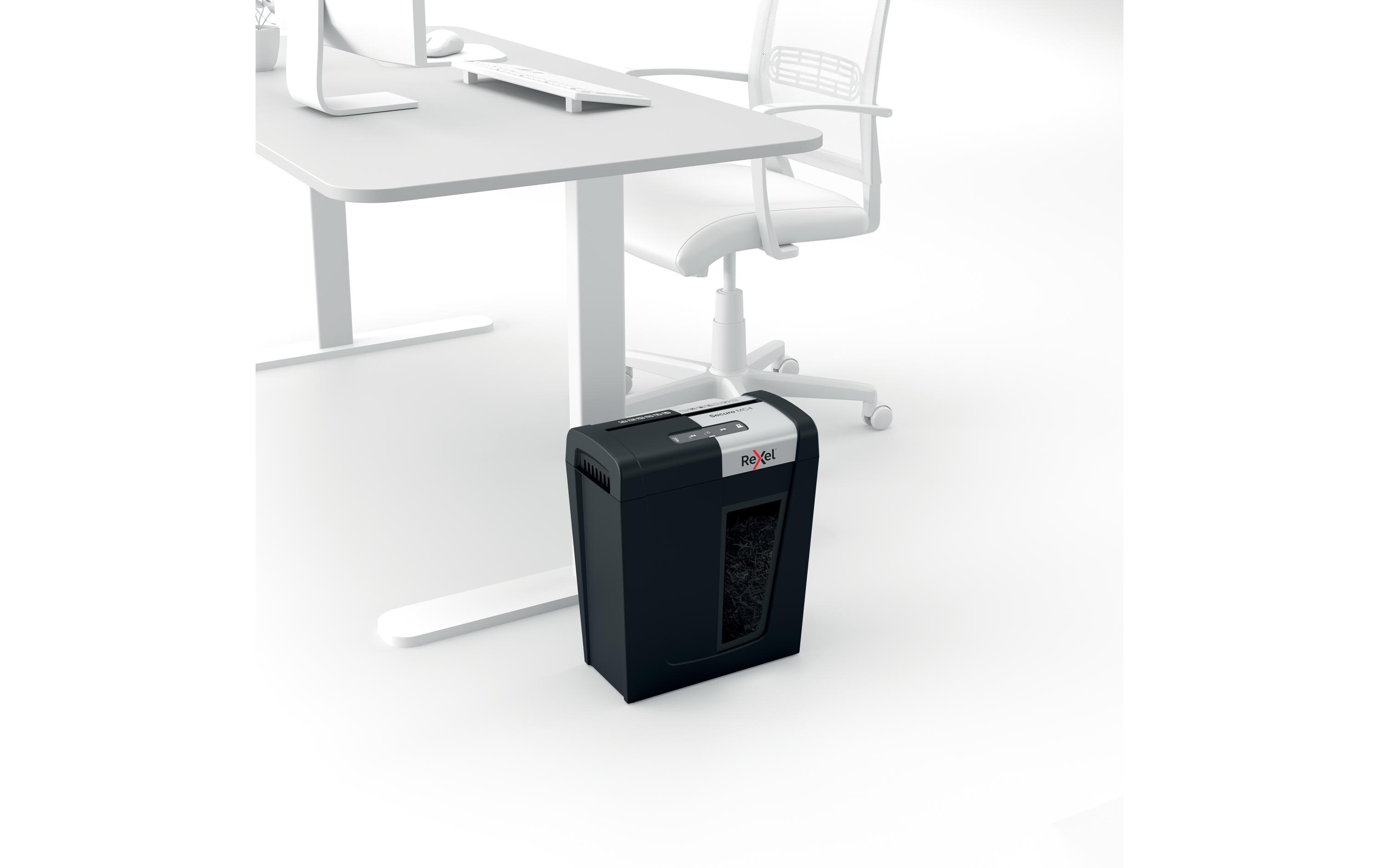 Aktenvernichter Rexel Secure MC4 Whisper-Shred P-5, 4 Seiten<br>Manueller Schredder für die sichere Vernichtung streng vertraulicher Unterlagen