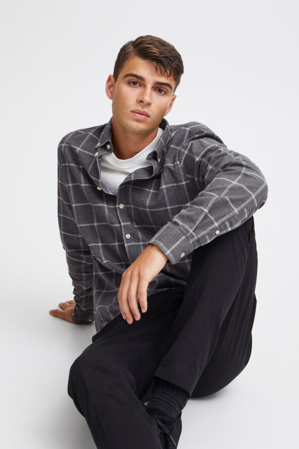 Casual Friday CFANTON LS BD big checked shirt Pewter mix