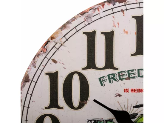 Horloge murale en bois blanc d34x2h