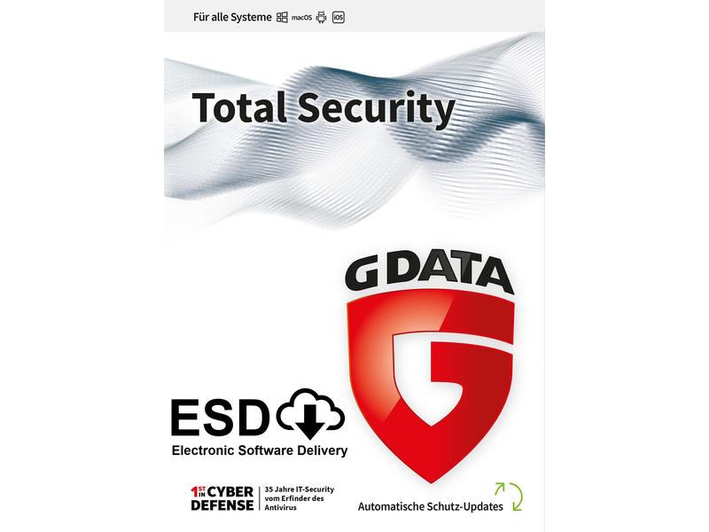 G DATA Total Security ESD, Vollversion, 5 User, 2 Jahre Sicherheitspaket mit Antivirus-Modul, Firewall und Verschlüsselung