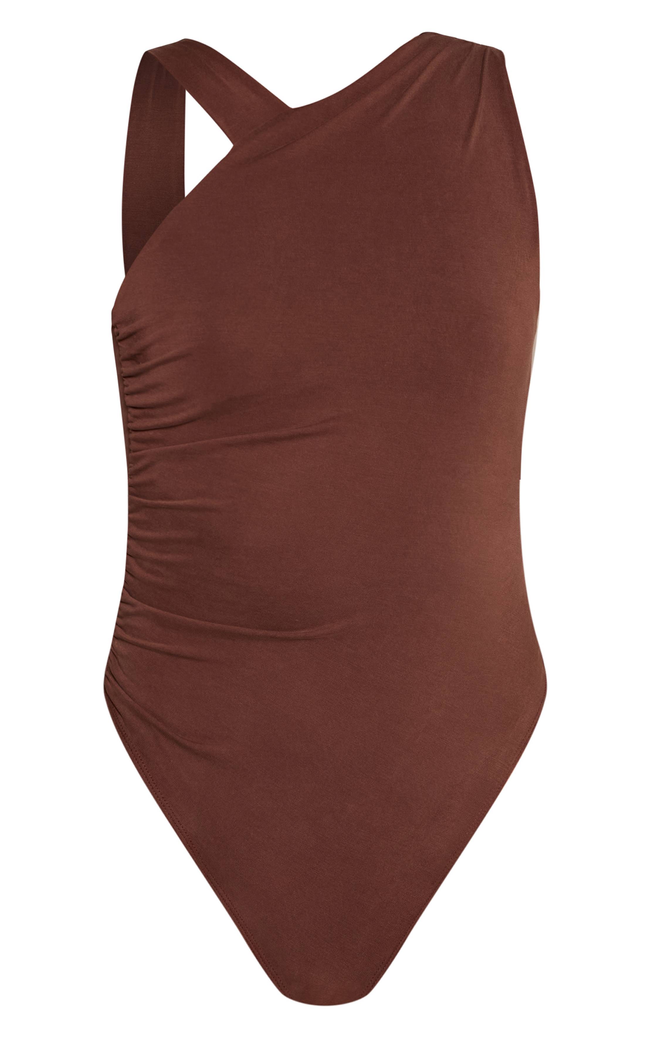 Chocolat Body En Modal Chocolat À Bretelle Asymétrique Et Fronces