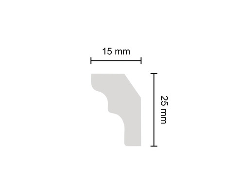 Plafondstrip XPS A25 1 stuk 1 m, 15 x 25 mm