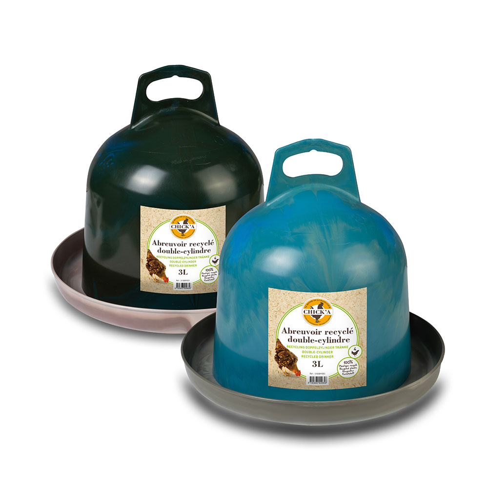 Abreuvoir recyclé double cylindre 3l