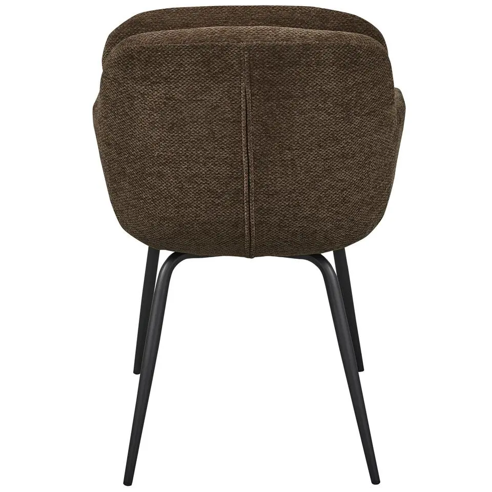 WOOOD Runa Eetkamerstoelen - Polyester - Warm Bruin - Set van 2