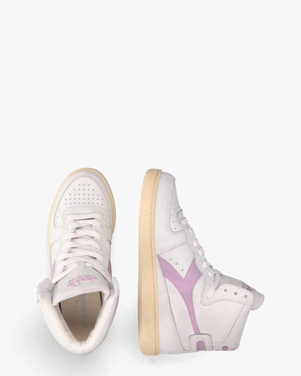 Diadora Heritage Mi Basket Used Wit/Lila Damessneakers