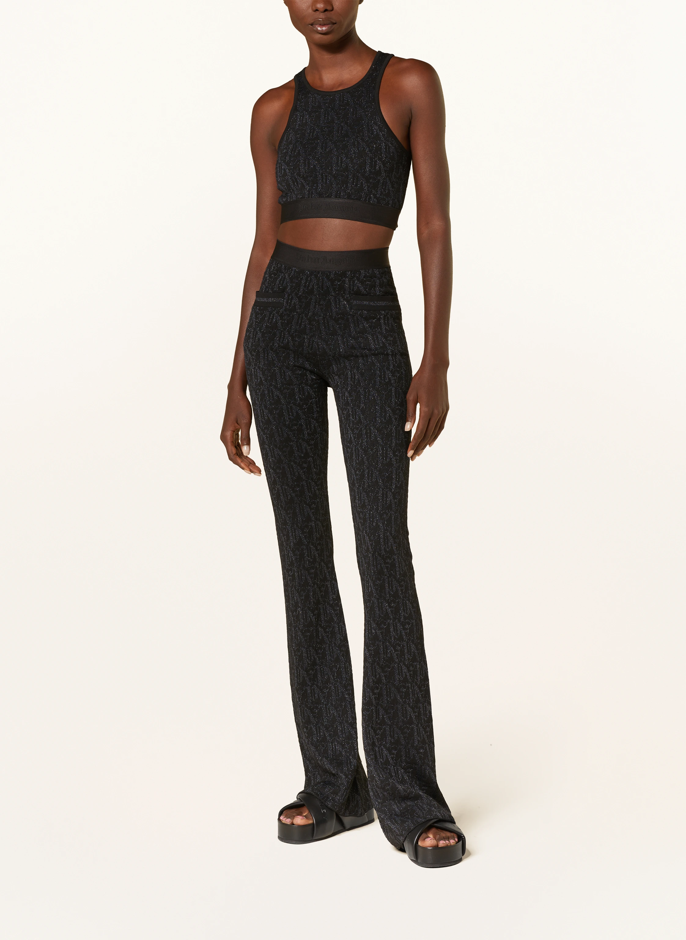 Palm Angels Cropped-Top mit Glitzergarn