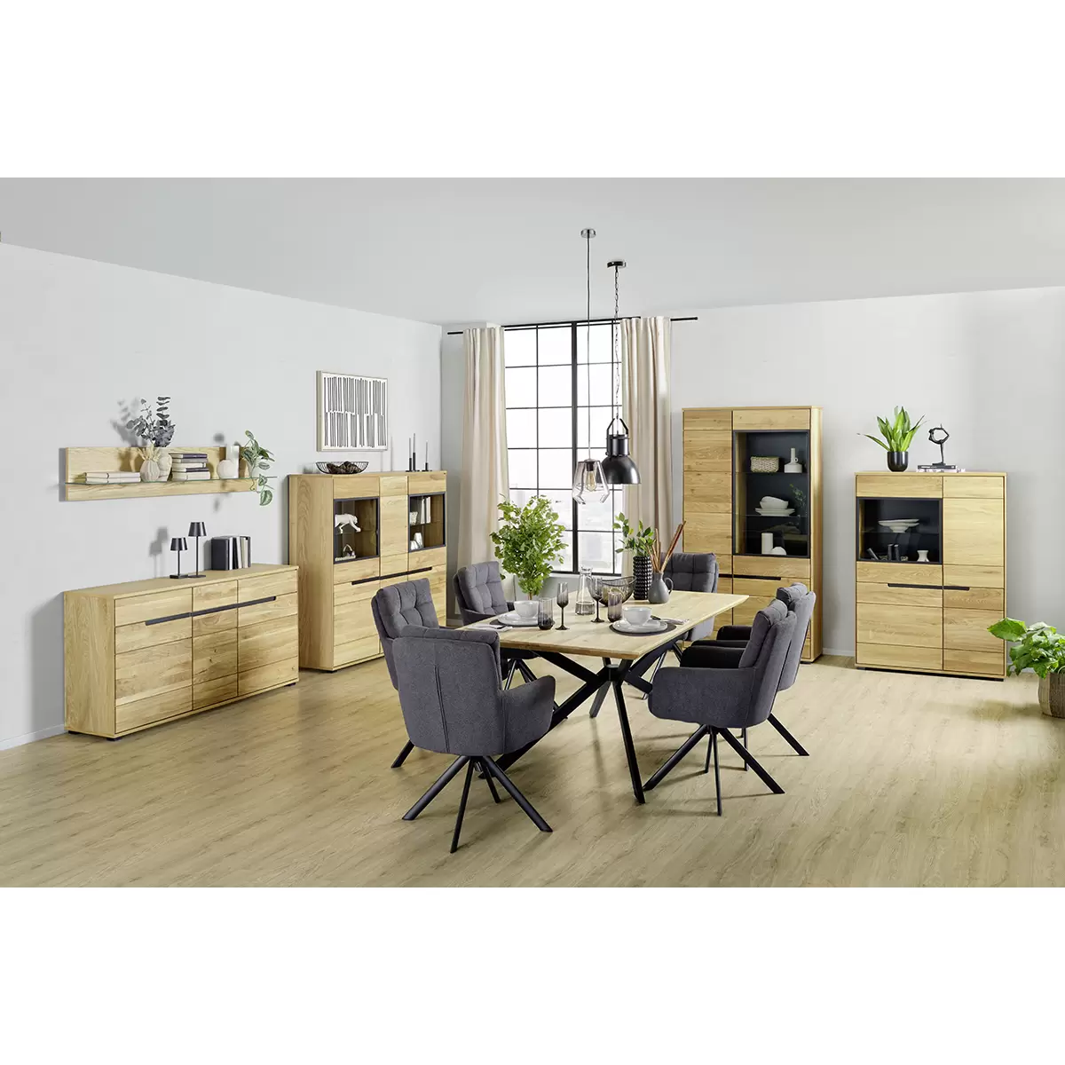 Highboard Lola Giga S Eiche,schwarz